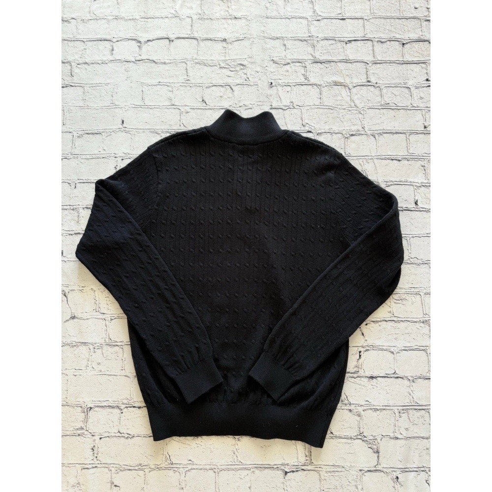 Astra Classic Womens Black Cotton Cable Knit Full Zip Cardigan Sweater Medium - Picture 9 of 16